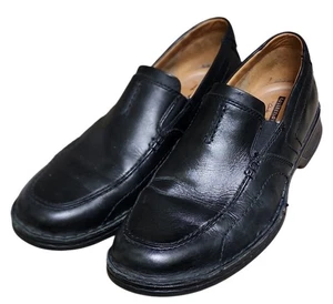 Colección Clarks Mocasines Cuero Negro Delantal Punta Redonda Zapatos Sin Cordones Talla 9.5 - Imagen 1 de 6