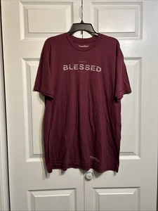 NWT Humiltee Women’s Size XL Tshirt Live The Word You Wear Top “BLESSED” Wine - Picture 1 of 6