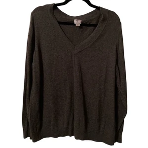 Worthington career mature cozy capsule wardrobe pullover v-neck sweater size 2X - Bild 1 von 6