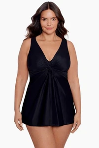 Miraclesuit Women's Must Haves Marais One Piece Swim Dress Black size 18W? - Picture 1 of 4