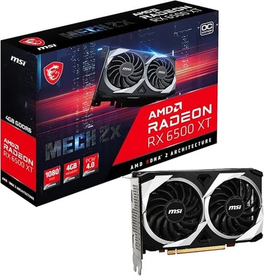 MSI Radeon RX 6500 XT MECH 2X 4G OC Graphics Card - Image 1 of 4