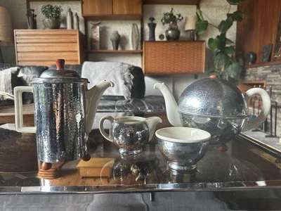 Vintage WMF Hammered Silver Plate  Art Deco / Bauhaus Tea And Coffee Service - Image 1 of 4