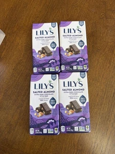 Barra de chocolate negro Lily'S almendra salada 2,80 OZ (paquete de 4) - Imagen 1 de 5