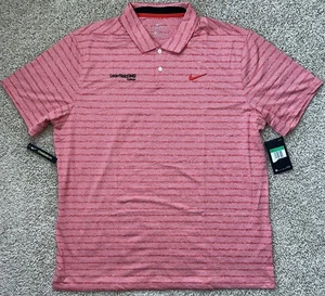 Nike Herren Dri-Fit Vapor Stripe Golf Polo Rot Weiß Größe XL Neu mit Etikett - Bild 1 von 8