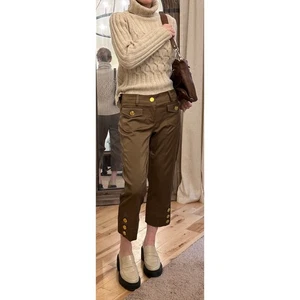 Vintage Y2K elegante Caprihose Business Freizeit Cache Goldknöpfe - Größe 6 - Bild 1 von 11