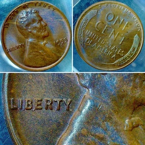 🌌 Woody & BIE Error! BU Gem 1955-S Lincoln Wheat Cent Penny - Picture 1 of 10
