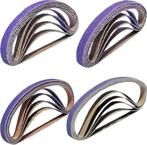 Correas de lijado de cerámica púrpura de alto rendimiento premium de 3/8X13" para molienda de metales - Imagen 1 de 6