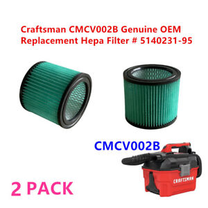 2pcs Cartridge Hepa Filter fits for Craftsman CMCV002B Genuine OEM #5140231-95