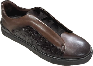 Zapatillas sin cordones de cuero marrón Sigotto para hombre 6819 - Imagen 1 de 6