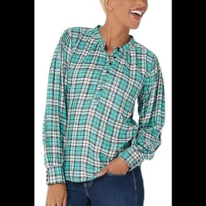 Top para mujer Tolani Collection Plus 2X terciopelo estampado a cuadros como nuevo A389945 NUEVO - Imagen 1 de 5