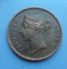 Indie, One Cent 1845, Victoria, East India Co., jak pokazano.