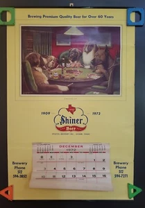RARE VINTAGE 1972 SHINER BEER TEXAS SPOETZL BREWERY PROMOTIONAL WALL CALENDAR - Picture 1 of 3