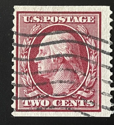 US Stamps; Scott #353 Genuine Coil Washington Franklin 24.5 mm Cancel NG $220 - Image 1 of 4