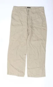 Linea Womens Beige Linen Blend Trousers Size W32 L26 - Picture 1 of 10