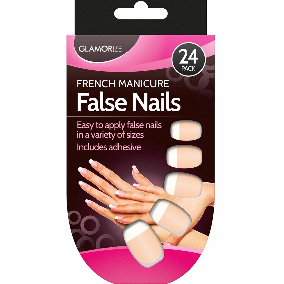24 Pcs French Polish Manicure Natural False Nails 24pcs Good QUALTY