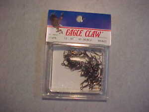 50 NEW DOUBLE HOOKS SIZE 12 FISHING LURES EAGLE CLAW BRONZE 