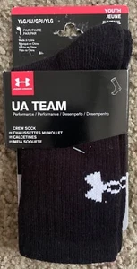Under Armour UA Team Performance Crew Socks Size Youth L 13.5-4.5 - Picture 1 of 9