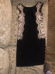Adriana Papell black cocktail dress with sequin size 8 - Picture 1 of 9