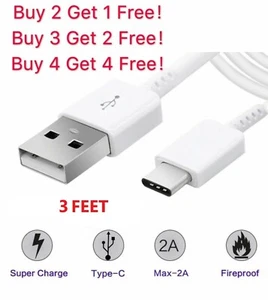 For Samsung Galaxy A10e A20 A30 A50 A60 A70 Type-C 3FT Charging Cable Charger  - Picture 1 of 2