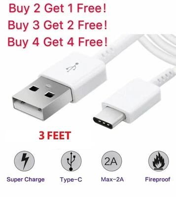 For Samsung Galaxy A10e A20 A30 A50 A60 A70 Type-C 3FT Charging Cable Charger  - Image 1 of 2