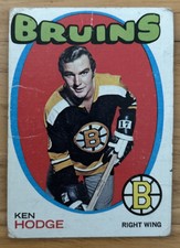 1971-72 Topps Ken Hodge Hockey Card #115 Bruins O/C Creases Bad Corners & Edges