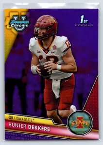 2023 Bowman University Chrome #67 Hunter Dekkers rifrattore viola #/399 - Foto 1 di 2