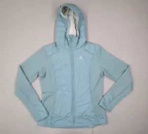 Salomon Jacket Mens Medium Blue Pertex Quantum Full Zip Hooded Hike Gorpcore - Picture 1 of 10