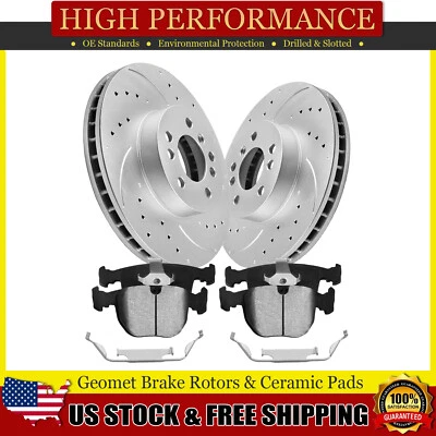 Front Drilled Brake Rotors Ceramic Pads for 2000 2001-2003 2004 2005 2006 BMW X5 Foto 1 de 4