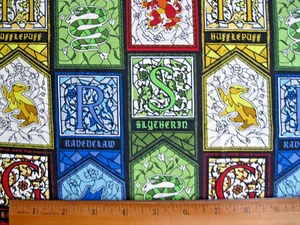 Harry Potter Shields Quilt Fabric 60" x 39" 100% cotton Warner Bros Camelot - Picture 1 of 4