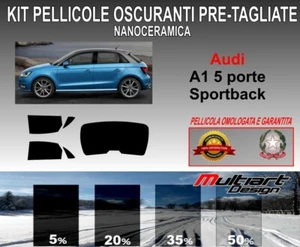 KIT PELLICOLE OSCURANTI VETRI audi a1 5 porte nanoceramica antigraffio - Imagen 1 de 2