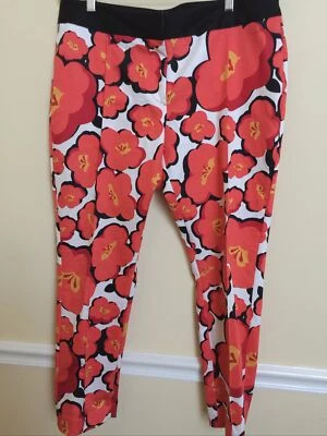 worthington modern fit Red Puppies pants Elastic Waist Cotton Cropped Sz 12 New - Image 1 of 4