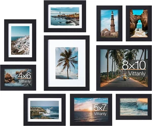 10 Pack Picture Frames Collage Wall Decor Gallery Frame Set, Multi Sizes - Picture 1 of 12