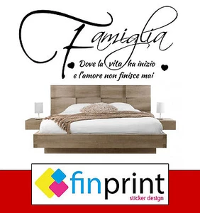 wall sticker murali frasi famiglia adesivi da parete scritta family - Foto 1 di 1