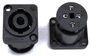 (2)Two Neutrik NL4MP-ST Female SpeakON 4 Pole Panel Mount w/ Screw Terminals - Picture 1 of 9