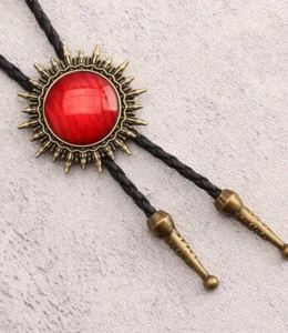 Rodeo Bolo Tie Western Cowboy Black Leather Necktie New Free Ship B5742 - Picture 1 of 2