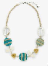 One Button mother of pearl necklace, turquoise - John Lewis