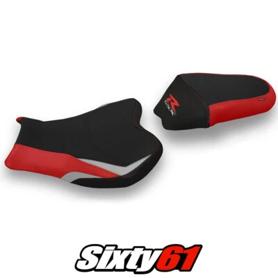 铃木 GSXR 1000 2009 - 2014 2015 2016 座椅套 Tappezzeria 舒适红色 银色 — 第 1/4 张图片