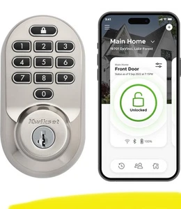 Teclado electrónico inteligente Kwikset 99380-001 Halo Wi-Fi cerrojo - níquel satinado - Imagen 1 de 18