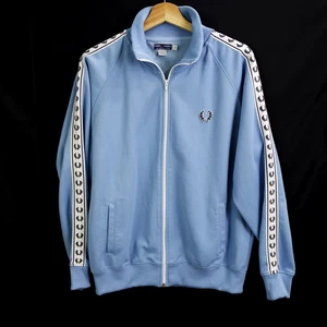 Fred Perry Track Jacket Size L Mens Full Zip Mock Neck - Picture 1 of 8