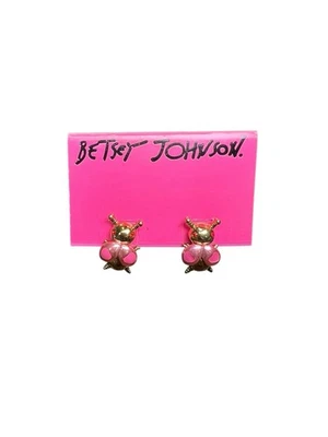 Pendientes colgantes de oro con alas de cristal de abeja miel Betsey Johnson Foto 1 de 3