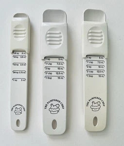 Lot 3 THE PAMPERED CHEF Adjustable Sliding Measuring Spoons Made In USA - Picture 1 of 5
