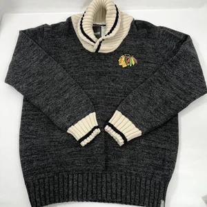 Bruzer NHL Chicago Blackhawks Mens Size XL Dark Grey/Black Pullover Sweater - Picture 1 of 9