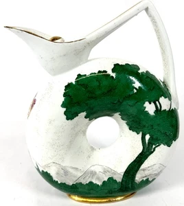 Alako Madrid Spain 11" Donut Pierced Landscape Tree Porcelain Pitcher Decanter - Picture 1 of 11