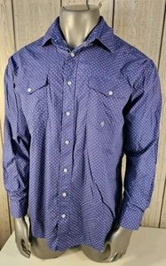 Roper Men's XL Western Cowboy Shirt Geometric Purple - Picture 1 of 8