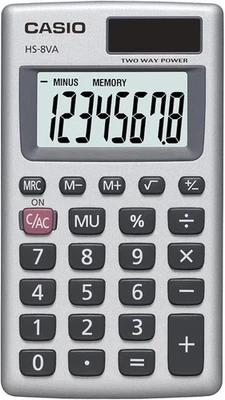 Casio HS-8VA Solar Powered Function Calculator Standard 8 Digit LCD display 2.1" - Image 1 of 3