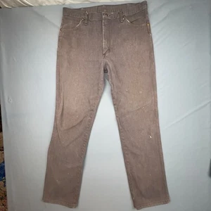 Vintage Wrangler Jeans Mens 36x34 Brown 936CHT Slim Fit Made USA Cowboy Western - Picture 1 of 12