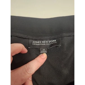 Jones New York Collection Platinum women size 16 gray/black dress pant w lining - Picture 1 of 5