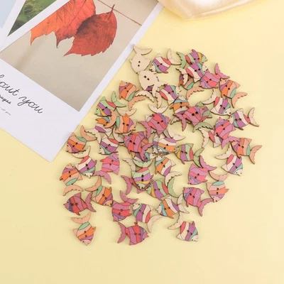  50 Pcs Decorative Buttons Fish Decoration Crafts Sewing Accessory - Image 1 of 4