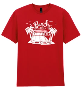 Beach Life Camper Van T-Shirt - Picture 1 of 26