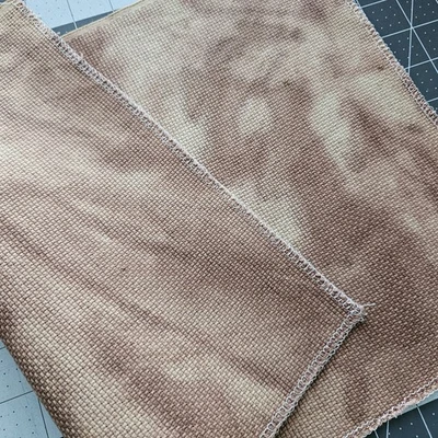 Hand Dyed Cross Stitch Aida Fabric 11 count 16" x 11" Brown Sampler Cotton Cloth - Image 1 of 4